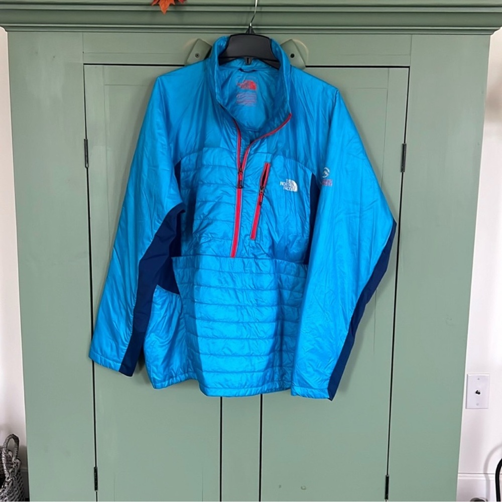 The North Face Aqua and Navy Half-Zip Jacket